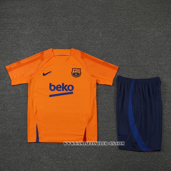 Chandal del Barcelona 22-23 Manga Corta Naranja - Pantalon Corto